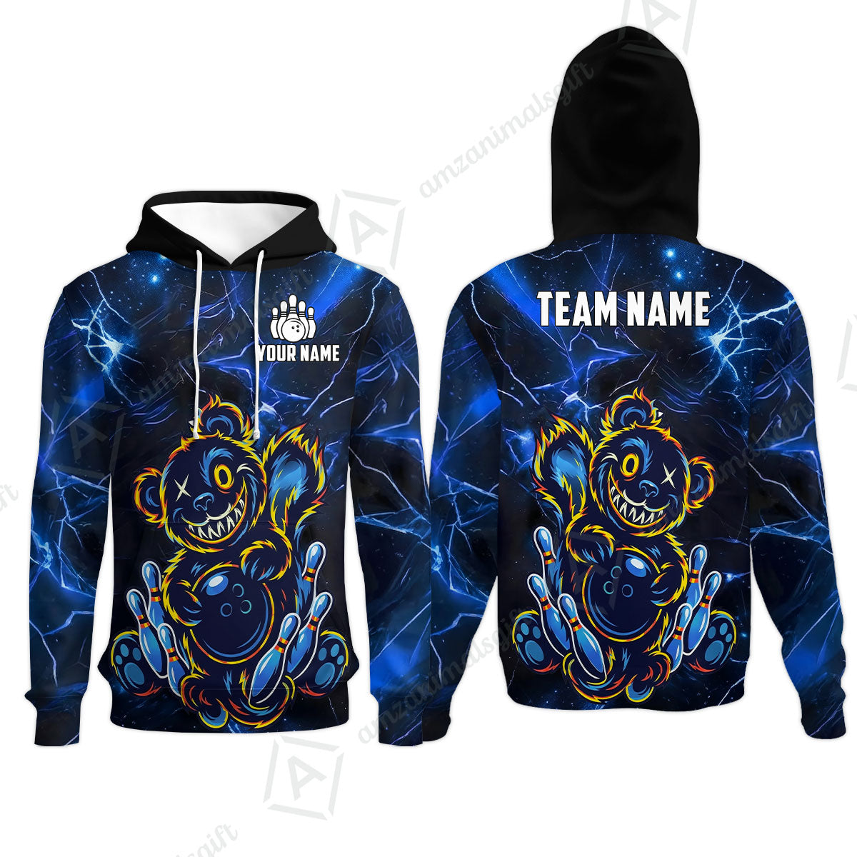 Custom Creepy Teddy Bowling Jersey Polo Shirt, Custom Creepy Teddy Bowling Jersey Team Shirt For Players With Name & Team Name