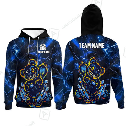 Custom Creepy Teddy Bowling Jersey Polo Shirt, Custom Creepy Teddy Bowling Jersey Team Shirt For Players With Name & Team Name