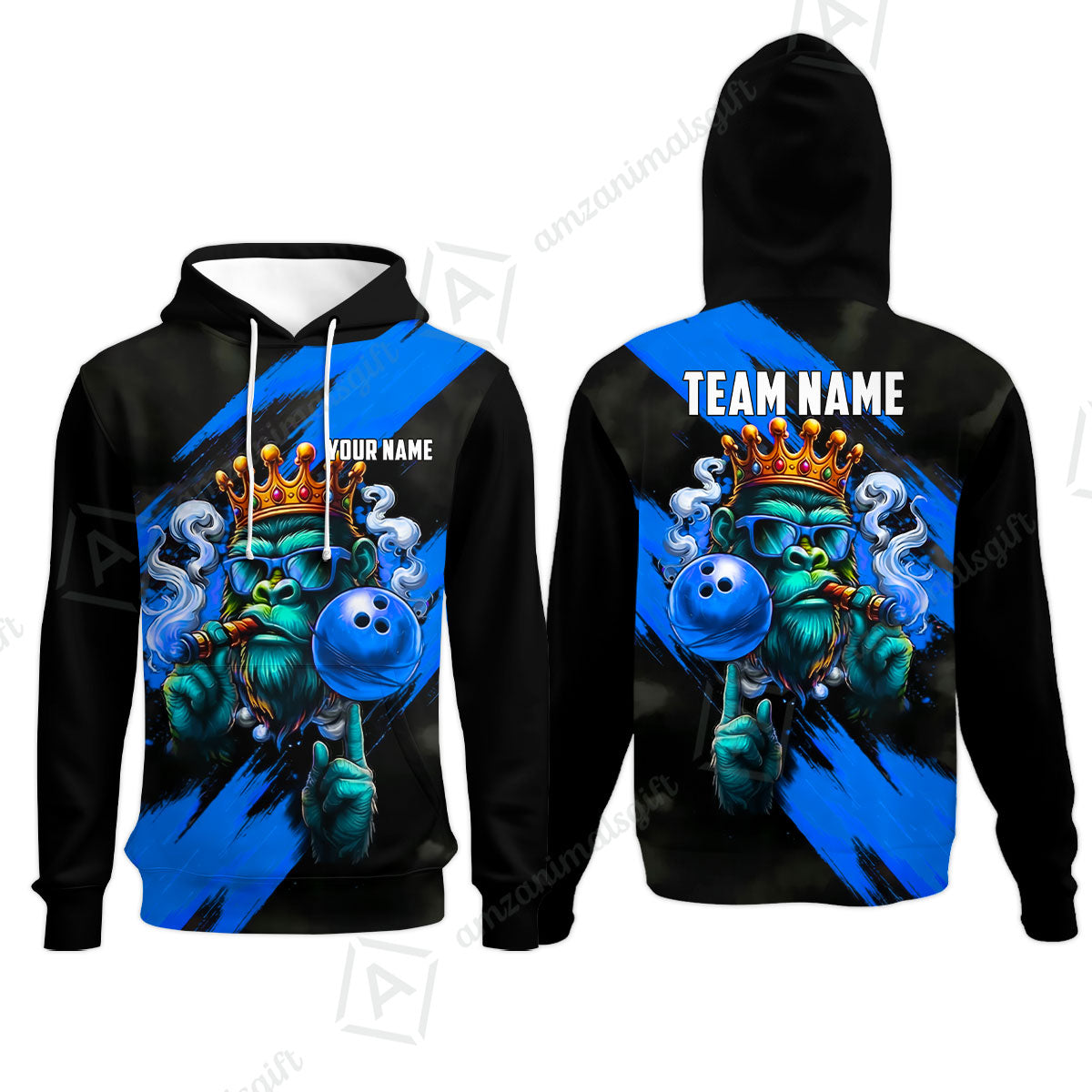 Custom Bowling Jersey Polo Shirt, Gorilla Boss King, Custom Bowling Jersey Team Shirt For Players With Name & Team Name