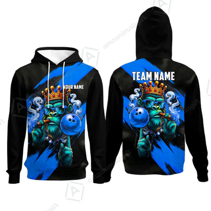 Custom Bowling Jersey Polo Shirt, Gorilla Boss King, Custom Bowling Jersey Team Shirt For Players With Name & Team Name