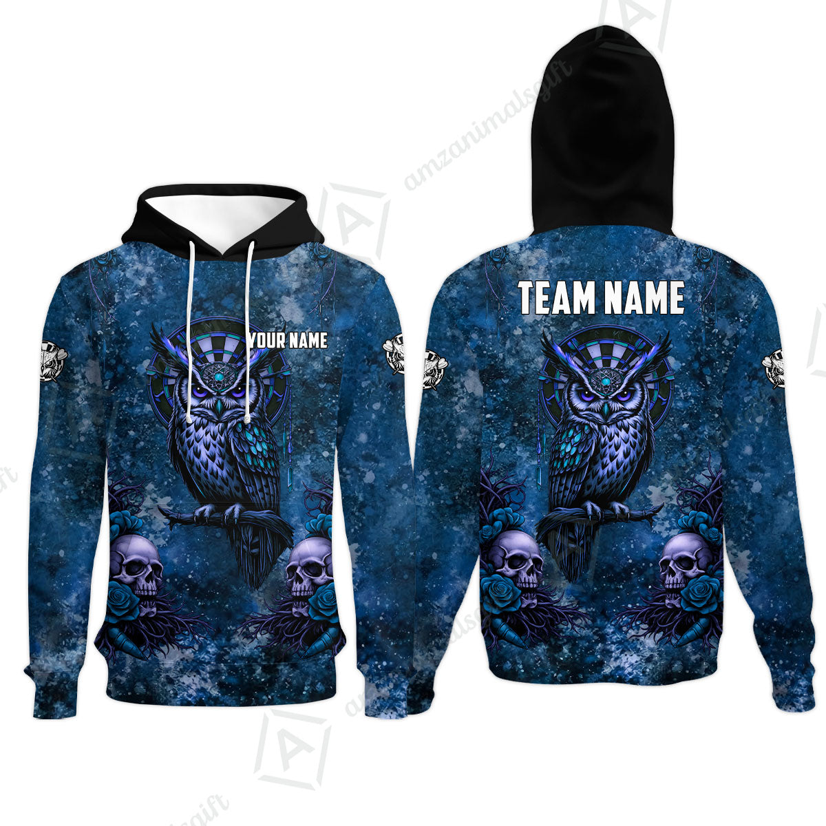 Custom Darts Team Jersey, Personalized Spooky Owl Jersey Shirt For Players With Name & Team Name