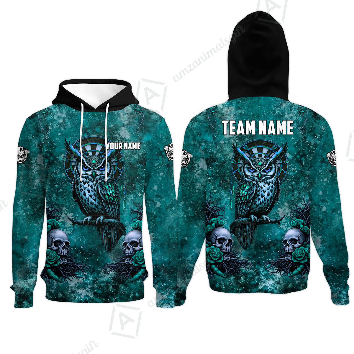 Custom Darts Team Jersey, Personalized Spooky Owl Jersey Shirt For Players With Name & Team Name