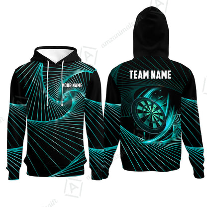 Custom Darts Team Jersey, Personalized Dark Flame Dart Polo Shirt For Players With Name & Team Name