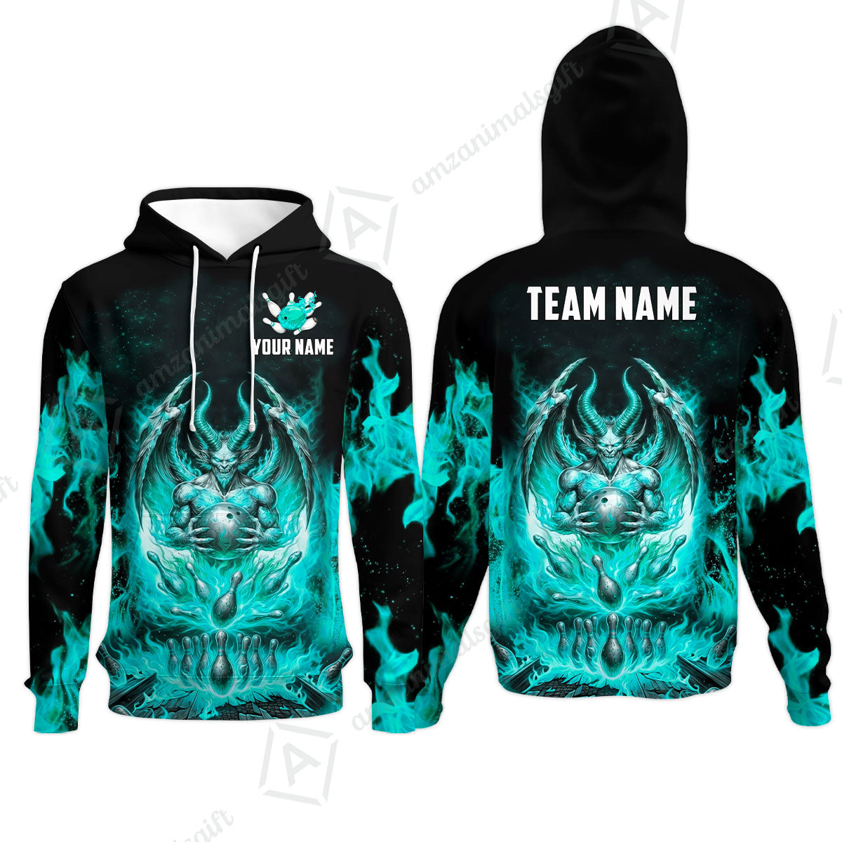 Custom Hellfire Bowling Jersey Polo Shirt, Custom Hellfire Bowling Jersey Team Shirt For Players With Name & Team Name
