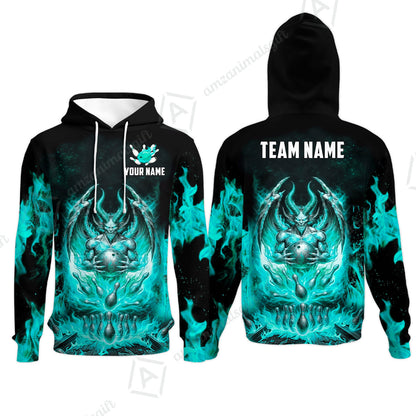Custom Hellfire Bowling Jersey Polo Shirt, Custom Hellfire Bowling Jersey Team Shirt For Players With Name & Team Name
