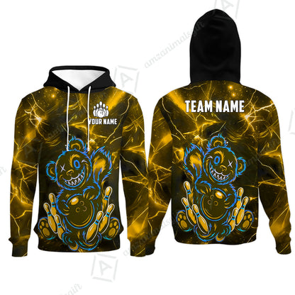 Custom Creepy Teddy Bowling Jersey Polo Shirt, Custom Creepy Teddy Bowling Jersey Team Shirt For Players With Name & Team Name