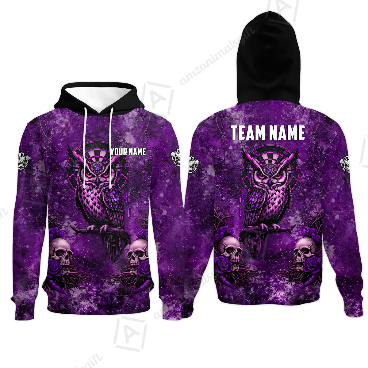 Custom Darts Team Jersey, Personalized Spooky Owl Jersey Shirt For Players With Name & Team Name
