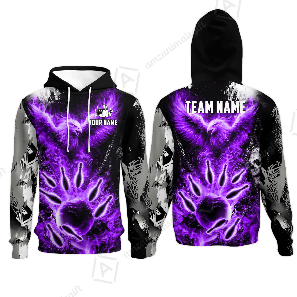 Custom Bowling Jersey Polo Shirt, Flaming Phoenix Bowling, Custom Bowling Jersey Team Shirt For Players With Name & Team Name