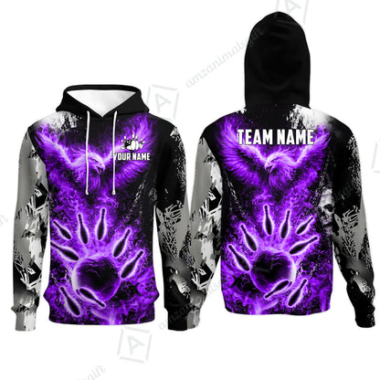 Custom Bowling Jersey Polo Shirt, Flaming Phoenix Bowling, Custom Bowling Jersey Team Shirt For Players With Name & Team Name