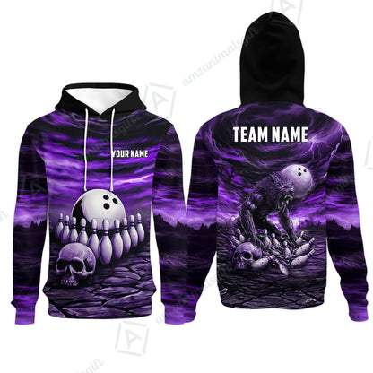 Custom Full Moon Werewolf Bowling Jersey Polo Shirt, Custom Full Moon Werewolf Bowling Jersey Team Shirt For Players With Name & Team Name