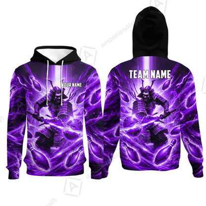 Custom Bowling Jersey Polo Shirt, Japanese Samurai Warrior Bowling, Custom Bowling Jersey Team Shirt For Players With Name & Team Name