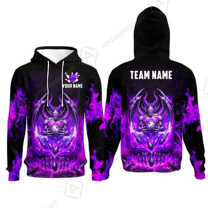 Custom Hellfire Bowling Jersey Polo Shirt, Custom Hellfire Bowling Jersey Team Shirt For Players With Name & Team Name