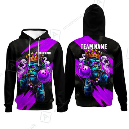 Custom Bowling Jersey Polo Shirt, Gorilla Boss King, Custom Bowling Jersey Team Shirt For Players With Name & Team Name