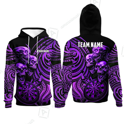 Custom Darts Team Jersey, Personalized Neon Skull Jersey Shirt For Players With Name & Team Name