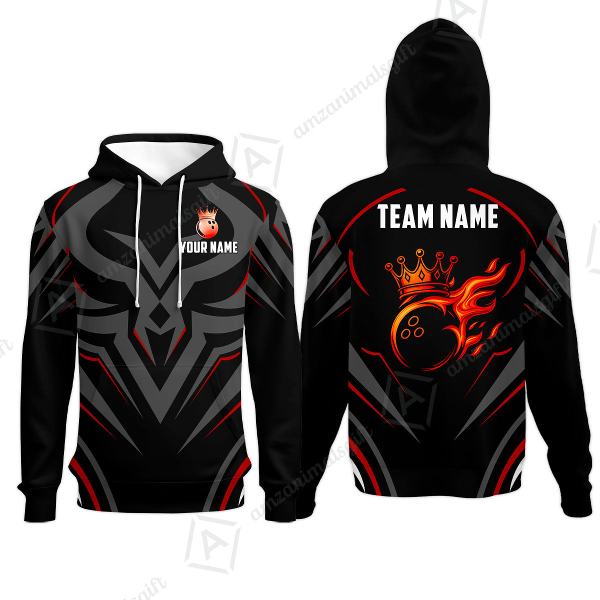 Custom Bowling Jersey Polo Shirt, Crowned Bowling Ball, Custom Bowling Jersey Team Shirt For Players With Name & Team Name
