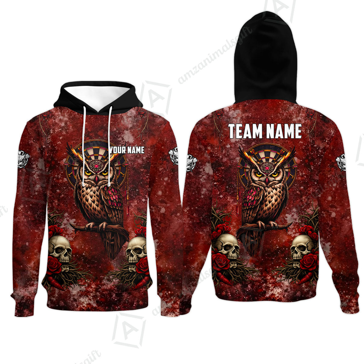 Custom Darts Team Jersey, Personalized Spooky Owl Jersey Shirt For Players With Name & Team Name