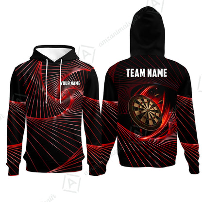 Custom Darts Team Jersey, Personalized Dark Flame Dart Polo Shirt For Players With Name & Team Name