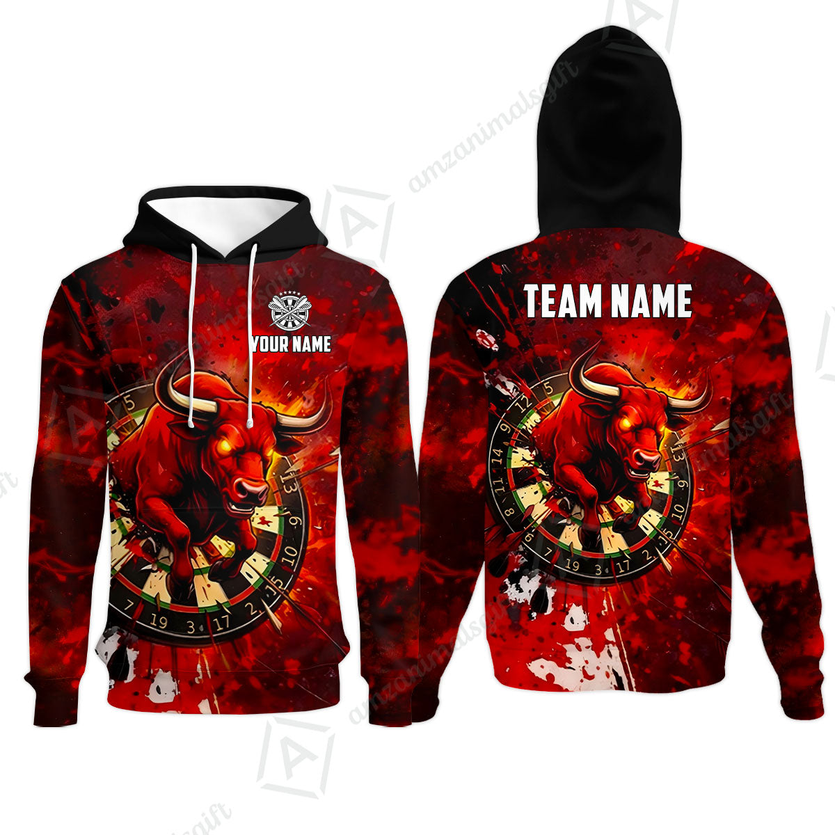 Custom Darts Team Jersey, Personalized Raging Bull Jersey Shirt For Players With Name & Team Name
