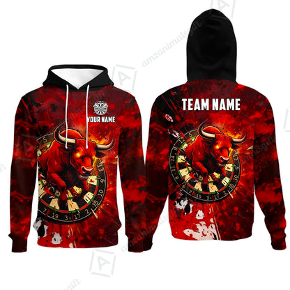 Custom Darts Team Jersey, Personalized Raging Bull Jersey Shirt For Players With Name & Team Name