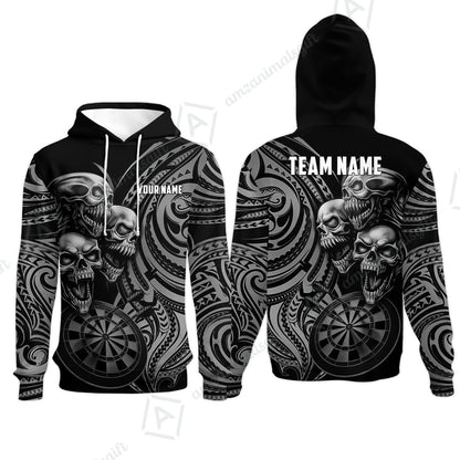 Custom Darts Team Jersey, Personalized Neon Skull Jersey Shirt For Players With Name & Team Name