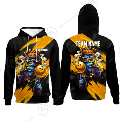 Custom Bowling Jersey Polo Shirt, Gorilla Boss King, Custom Bowling Jersey Team Shirt For Players With Name & Team Name
