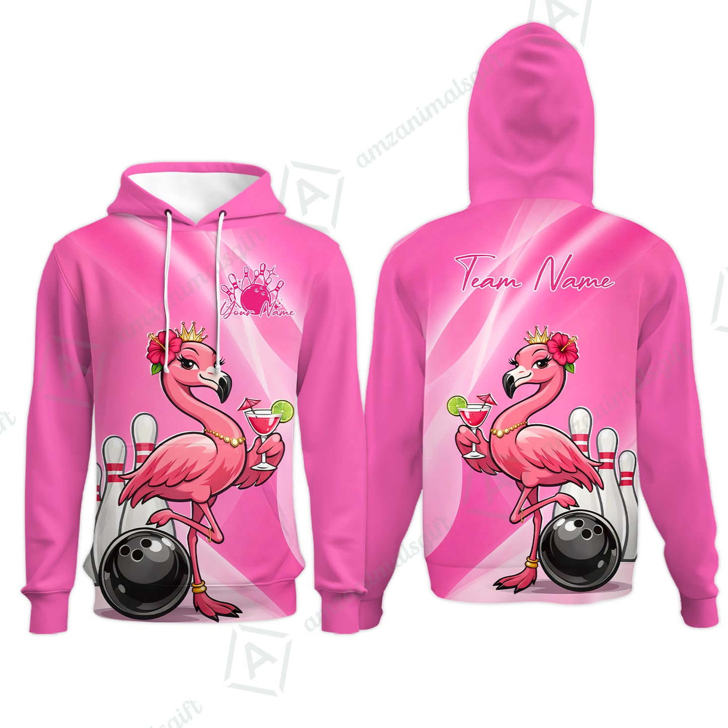 Custom Bowling Jersey Polo Shirt, Flamingo Queen Bowling, Custom Bowling Jersey Team Shirt For Players With Name & Team Name