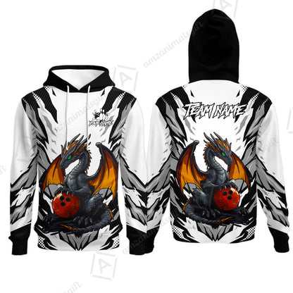 Custom Bowling Jersey Polo Shirt, Dragon Lover Custom Bowling Jersey Team Shirt For Players With Name & Team Name