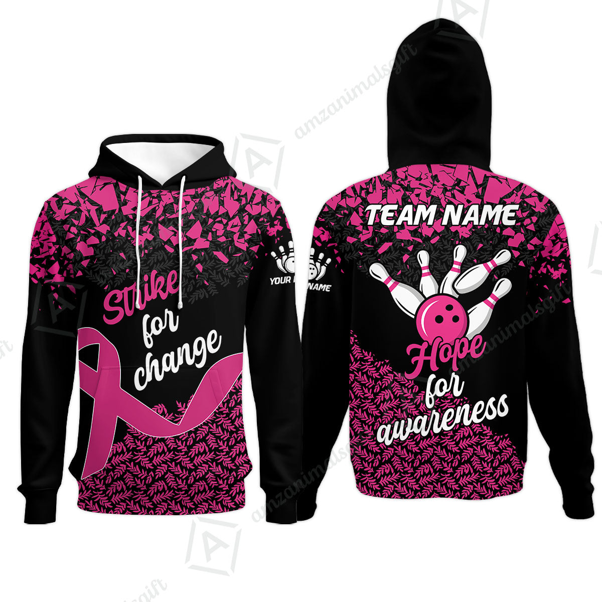 Custom Bowling Jersey Uniform Shirt, Bowling Strike For Change Team Shirt For Players With Name & Team Name