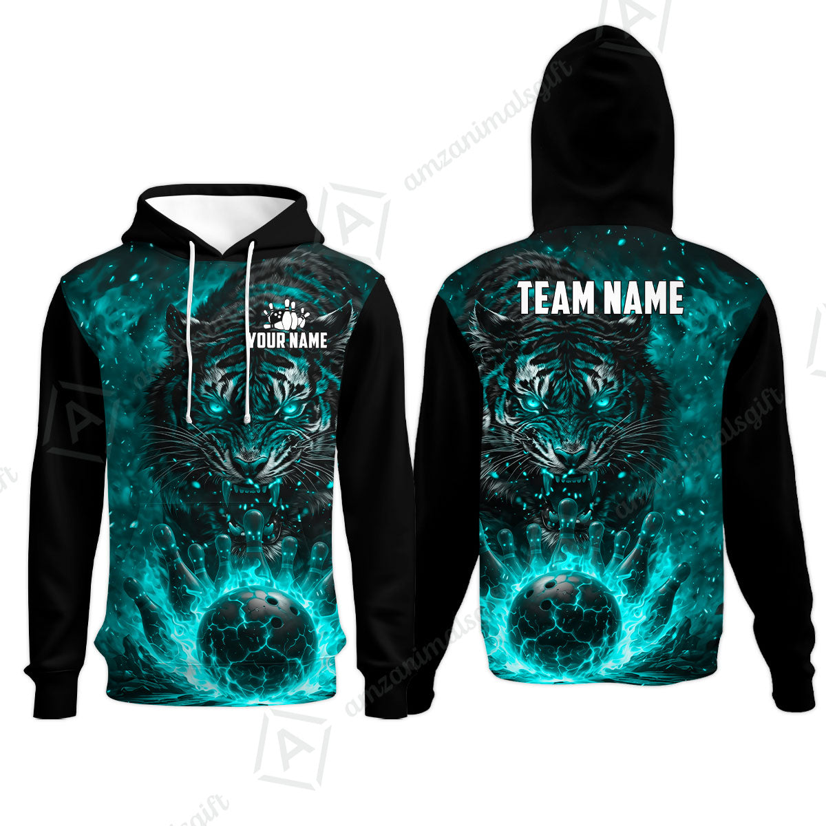 Custom Bowling Jersey Polo Shirt, Cursed Phantom Tiger, Custom Bowling Jersey Team Shirt For Players With Name & Team Name