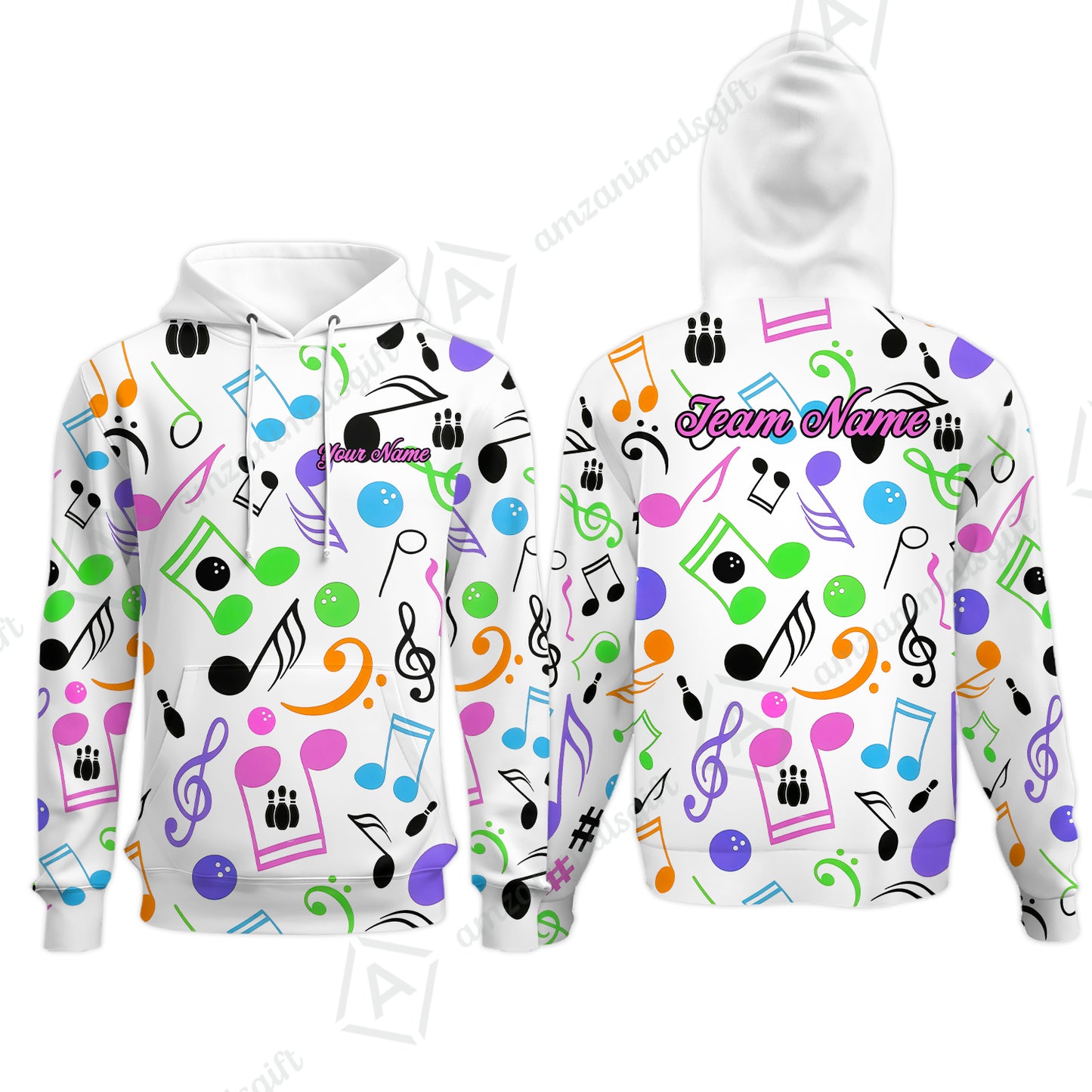 Custom Bowling Jersey Polo Shirt, Colorful Music Bowling, Custom Bowling Jersey Team Shirt For Players With Name & Team Name