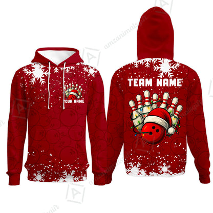 Christmas Bowling snowflake, Custom Xmas Bowling Outfits, Christmas Bowling uniforms - Bowling Polo Personalized Name And Team Name