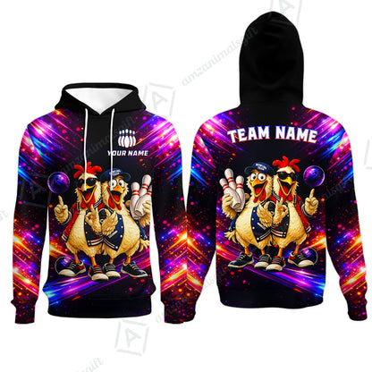 Custom Bowling Jersey Polo Shirt, Cool Roosters Bowling, Custom Bowling Jersey Team Shirt For Players With Name & Team Name
