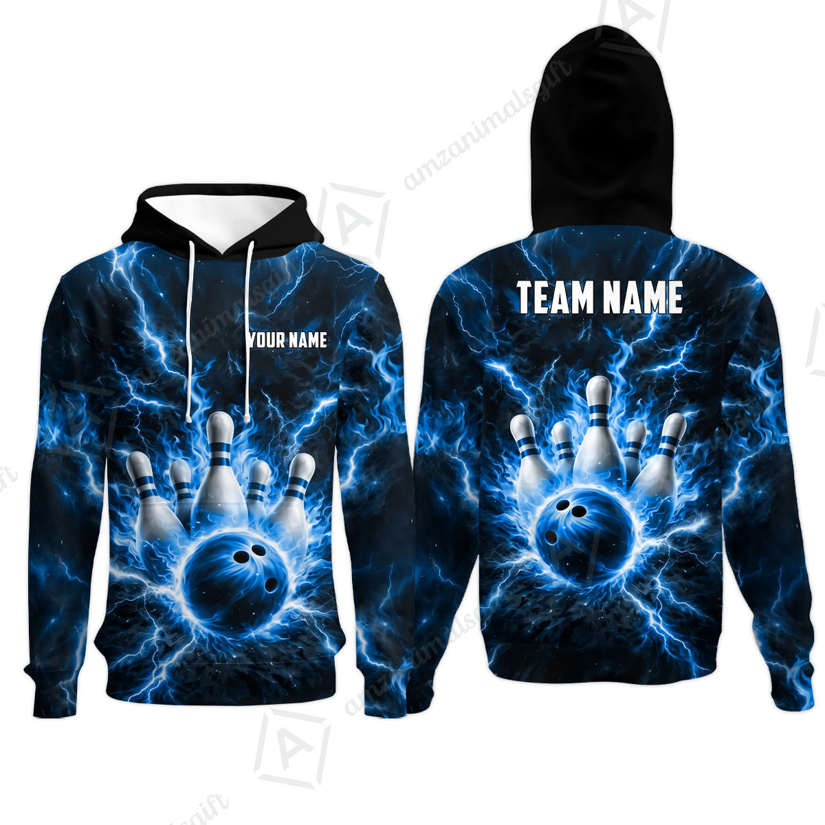 Custom Bowling Jersey Polo Shirt, Electric Lightning Storm Bowling, Custom Bowling Jersey Team Shirt For Players With Name and Team Name