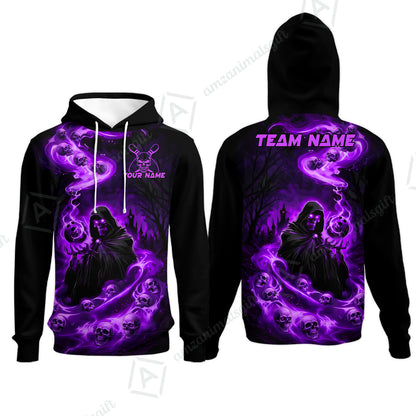 Custom Bowling Jersey Polo Shirt, Fiery Pool Shark, Custom Bowling Jersey Team Shirt For Players With Name & Team Name