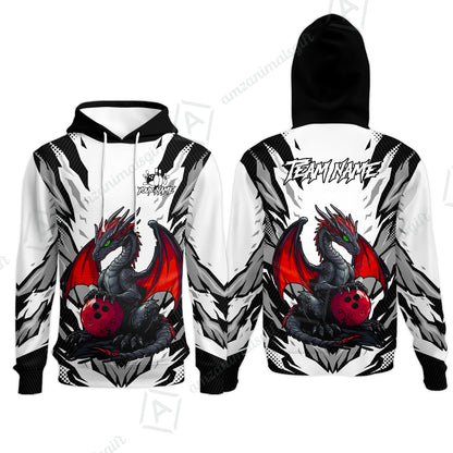 Custom Bowling Jersey Polo Shirt, Dragon Lover Custom Bowling Jersey Team Shirt For Players With Name & Team Name