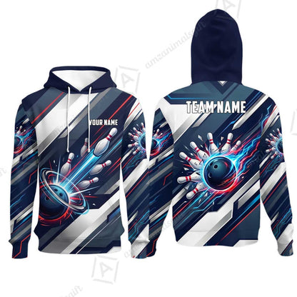 Custom Bowling Jersey Polo Shirt, Futuristic Cyber Electric Strike, Custom Bowling Jersey Team Shirt For Players With Name and Team Name
