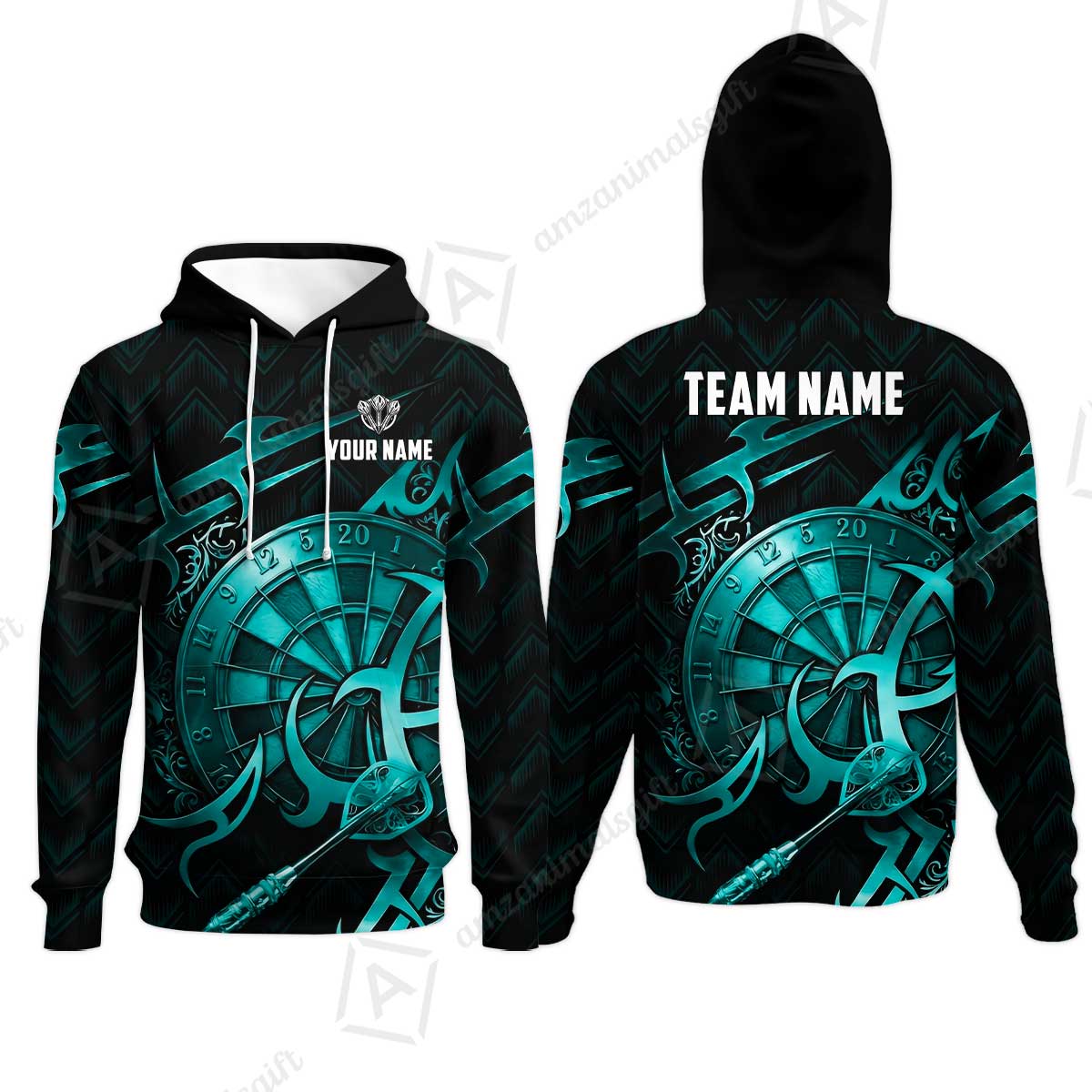 Custom Darts Jersey Polo Shirt, Tribal Darts & Mechanical Inferno, Custom Dart Jersey Team Shirt For Players With Name & Team Name