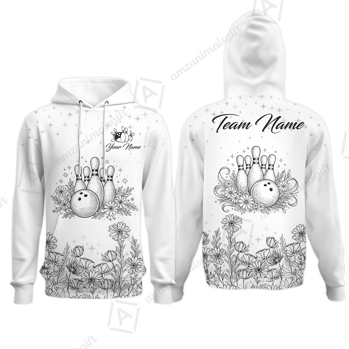 Custom Bowling Polo Shirt, Gerbera Flowers Bowling Custom Bowling Polo Team Shirt With Name & Team Name