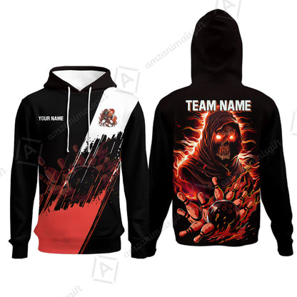 Custom Bowling Jersey Polo Shirt, Glow Reaper Bowling Custom Bowling Jersey Team Shirt For Players With Name & Team Name