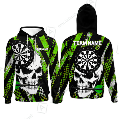 Custom Darts Jersey Polo Shirt, Skull Bites Dart, Custom Dart Jersey Team Shirt For Players With Name & Team Name