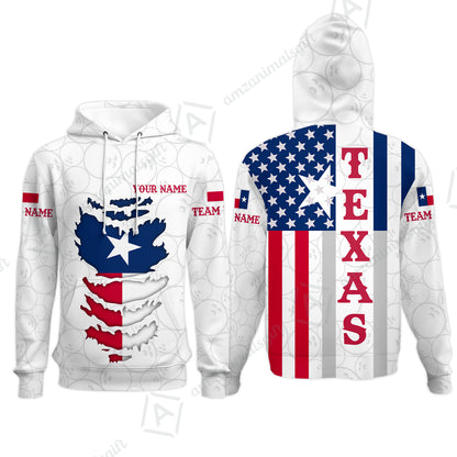 Custom Bowling Jersey Polo Shirt, Bowling Texas Flag Text, Custom Bowling Jersey Team Shirt For Players With Name and Team Name