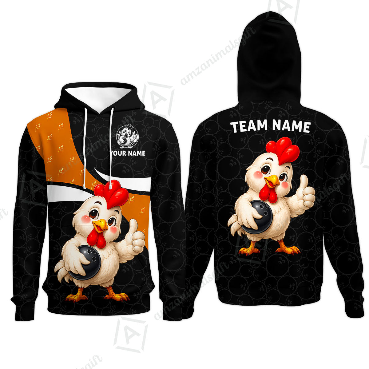 Custom Bowling Jersey Polo Shirt, Happy Chick, Custom Bowling Jersey Team Shirt For Players With Name and Team Name