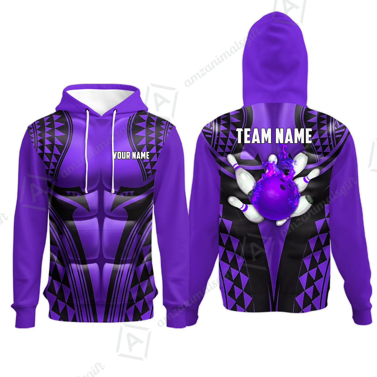 Custom Bowling Jersey Polo Shirt, Polynesian Strike, Custom Bowling Jersey Team Shirt For Players With Name & Team Name