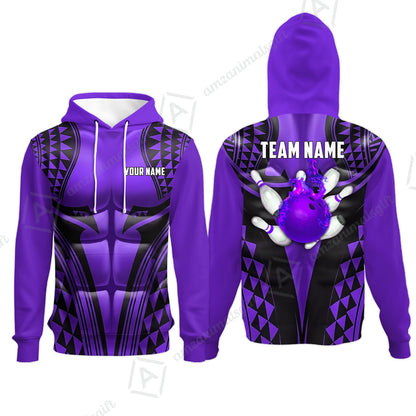 Custom Bowling Jersey Polo Shirt, Polynesian Strike, Custom Bowling Jersey Team Shirt For Players With Name & Team Name