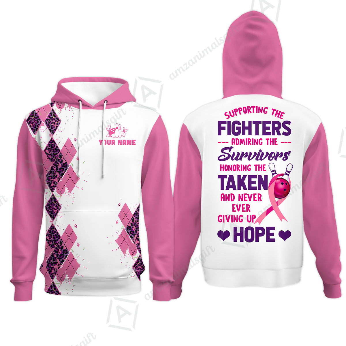 Custom Bowling Jersey Polo Shirt, Supporting The Fighters Admiring The Survivors Honoring The Taken And Never Ever Giving Up Hope