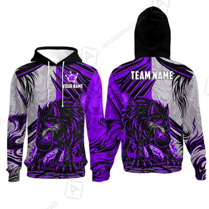 Custom Bowling Jersey Polo Shirt, Lone Wolf Strike & Emerald Frost, Custom Bowling Jersey Team Shirt For Players With Name & Team Name