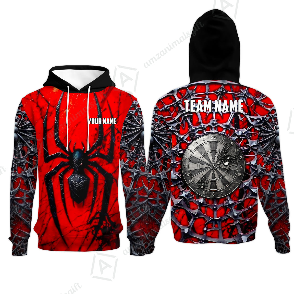 Custom Darts Jersey Polo Shirt, Gothic Widow Spiderweb, Custom Dart Jersey Team Shirt For Players With Name & Team Name