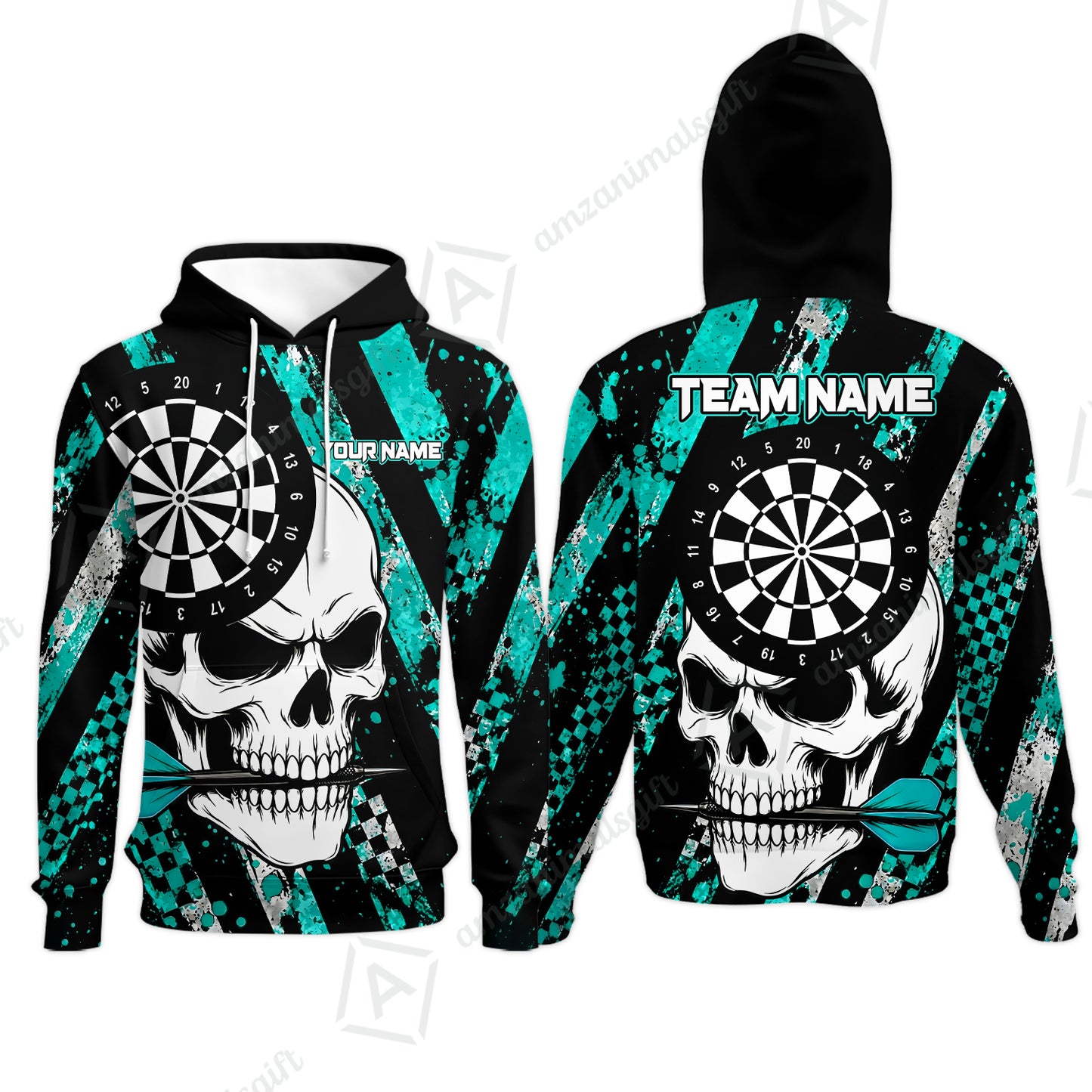 Custom Darts Jersey Polo Shirt, Skull Bites Dart, Custom Dart Jersey Team Shirt For Players With Name & Team Name