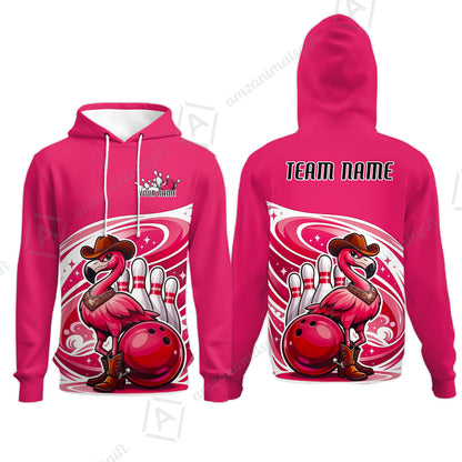 Custom Women Polo Shirt, Western Flamingo, Custom Bowling Women Polo Team Shirt For Players With Name & Team Name