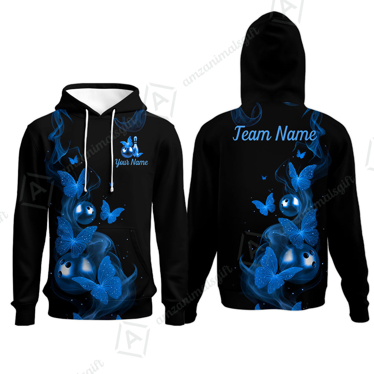 Custom Bowling Jersey Polo Shirt, Butterfly Bowling Smoke, Custom Bowling Jersey Team Shirt For Players With Name & Team Name